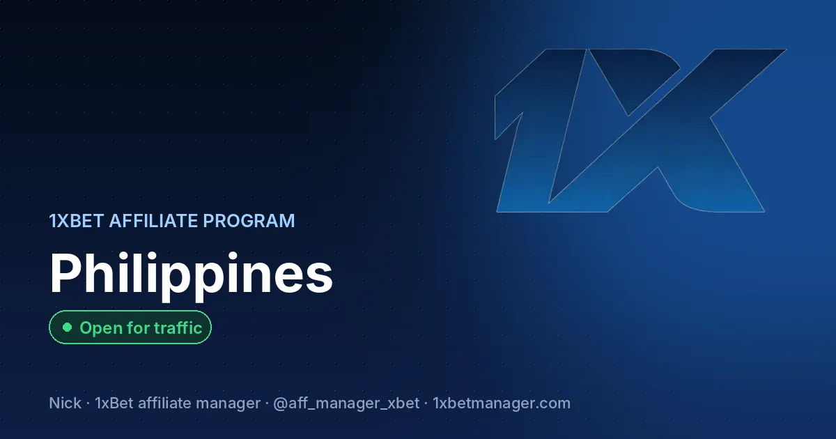 1xBet affiliate program in Philippines — Open for traffic