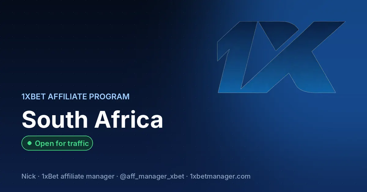 1xBet affiliate program in South Africa — Open for traffic